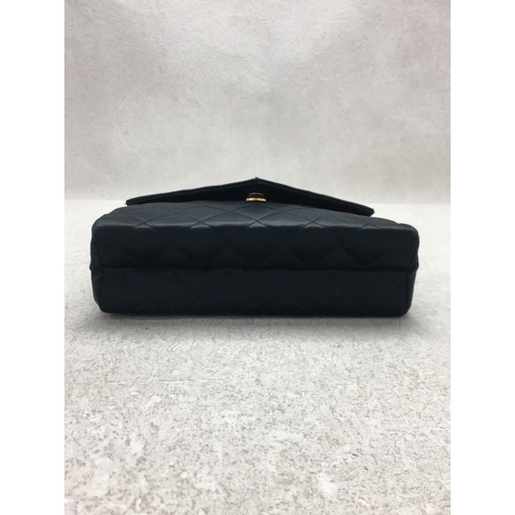 Chanel Plain Silk Chain Shoulder Bag Black - Picture 5 of 6